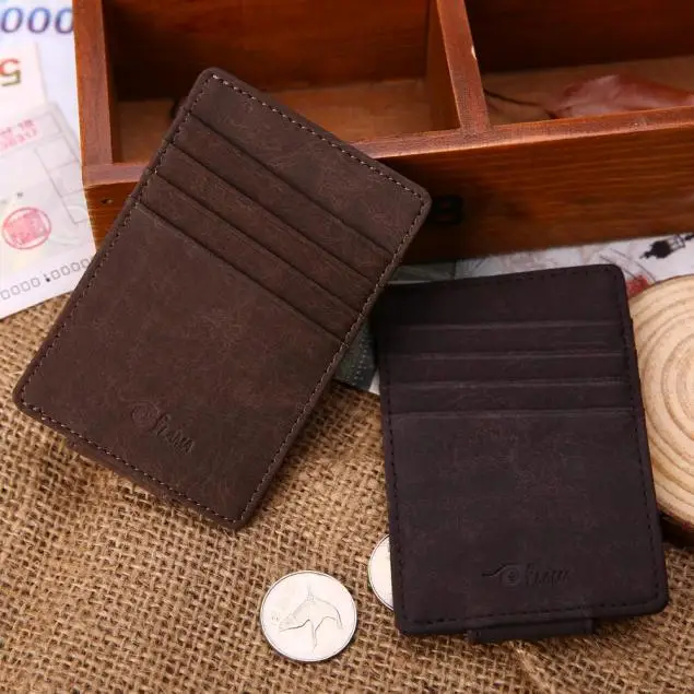 Men Bag Leather Cash Receipt Holder Magnet Purse porte carte credit card wallet travel organizer tarjetero hombre porta tarjeta | Багаж и