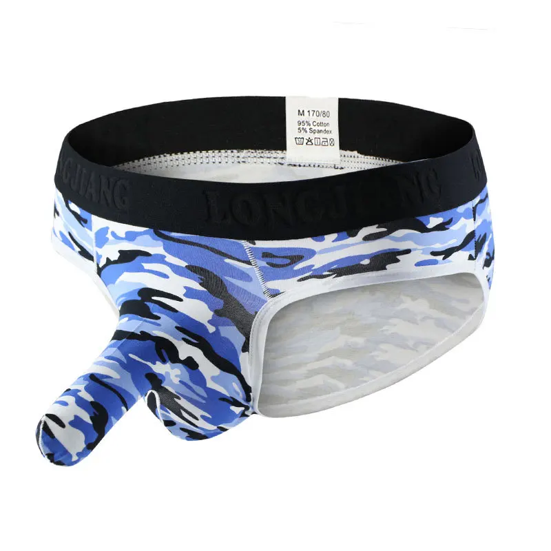 Мужские трусы брифы с камуфляжным принтом хлопковые мешочком в виде слона 2019| |