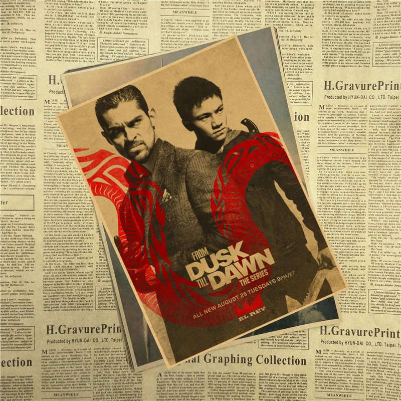 С заката до рассвета серия core Robot Rodriguez Винтажный Фильм плакат из крафт бумаги