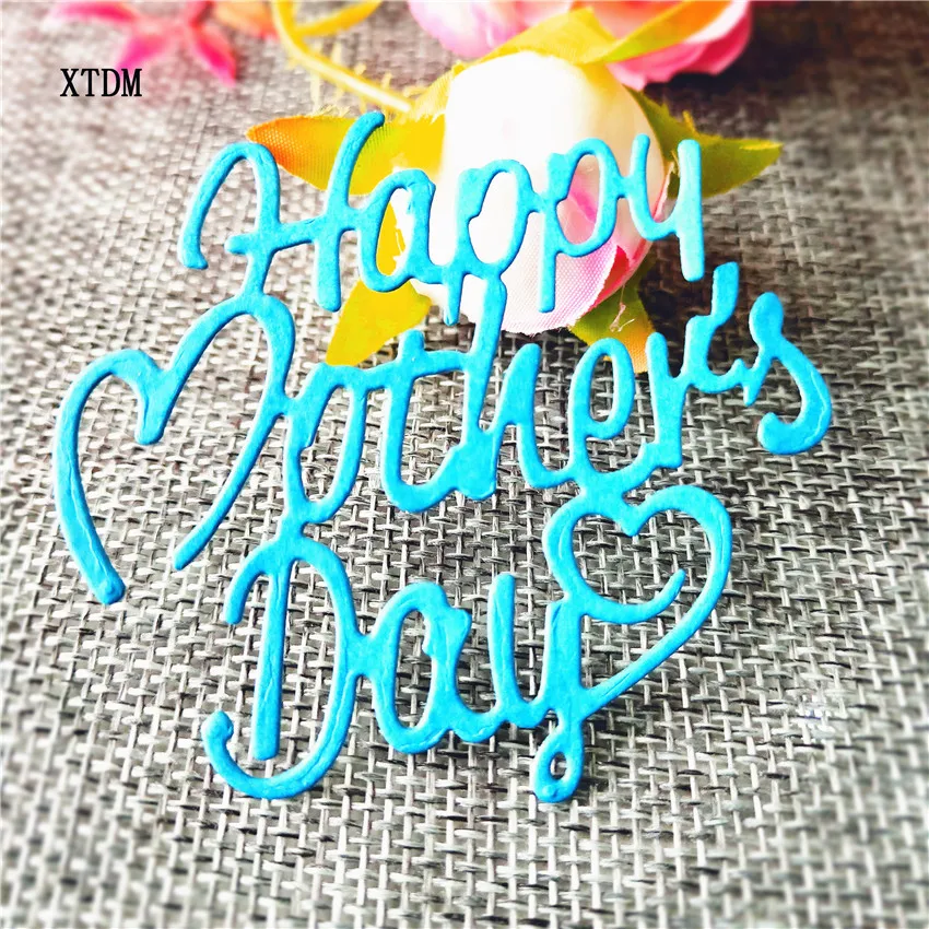 Die cutting die toy metal Happy Mothers' Day crafts paper relief DIY embossed Easter New Year Valentine's | Дом и сад