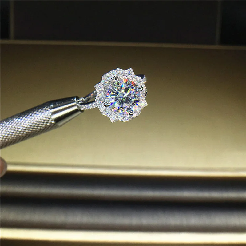 100% 18K 750Au золото Moissanite бриллиантовое кольцо D Цвет VVS с национальным сертификатом