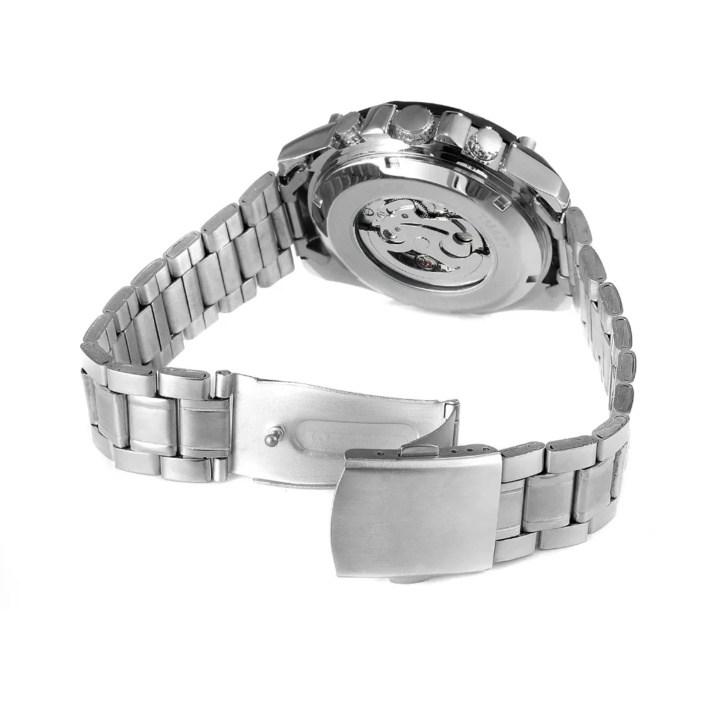 FORSINING мужские модные часы в стиле стимпанк автоматический браслет из нержавеющей