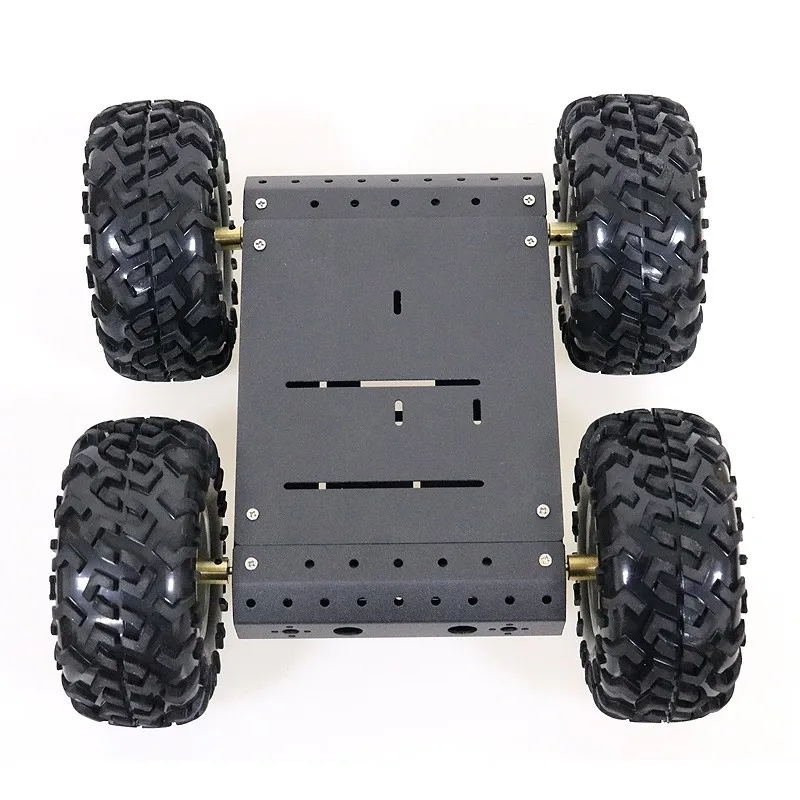 Комплект шасси автомобиля 4WD Smart Robot RC черные колеса из алюминиевого сплава +