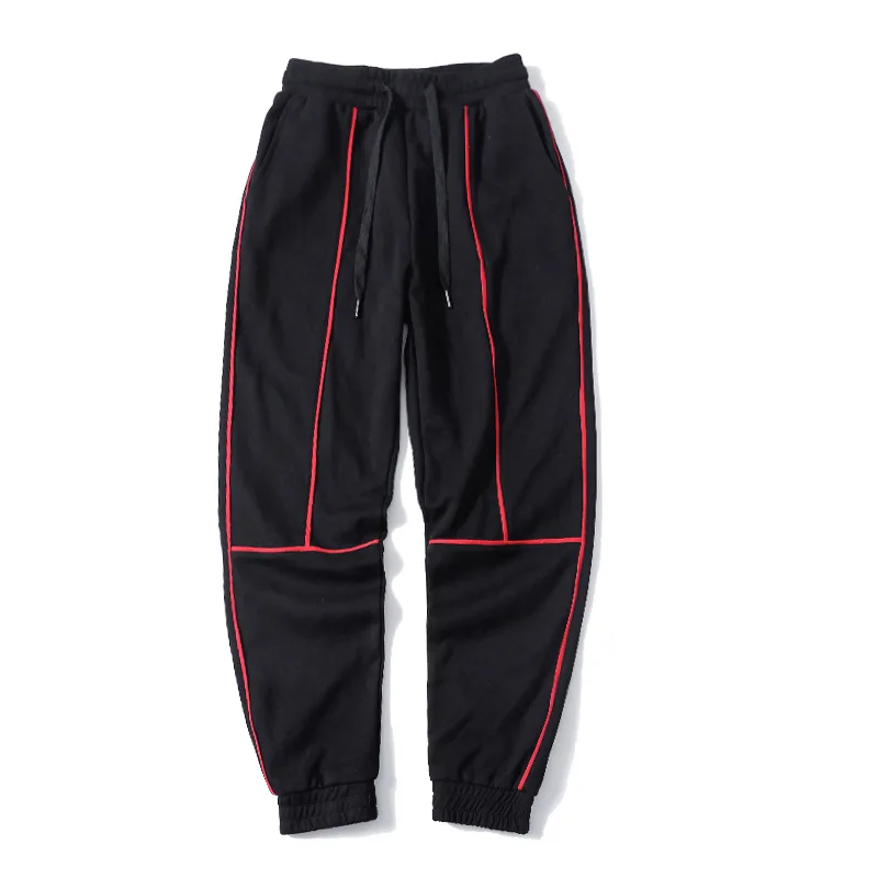 

Brand Spring Summer Fitness Pants Men Elastic Hit Color Sweat Pants Black Drawstring Outwear Clothing Male Jogger Trousers New