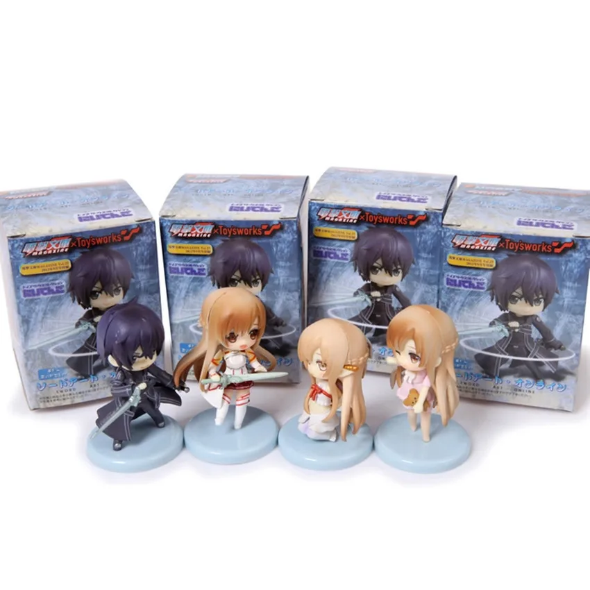 6 см Мини фигурку обувь для вечеринки в Стиле косплей Sword Art Online фигура SAO) Kirito Asuna