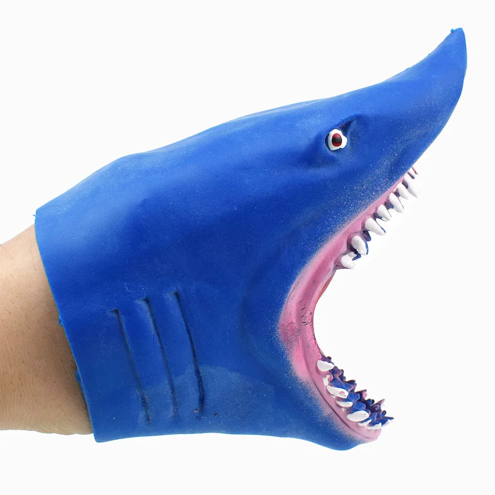 1 шт. зеленые мягкие TPR Bule shark ручные кукольные перчатки игрушки Детская игрушка