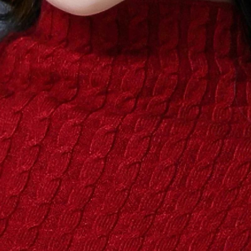 Autumn Winter New Half high collar Plus velvet Warm Sweater Women Long Knitted Pullover Large size LJ030 | Женская одежда
