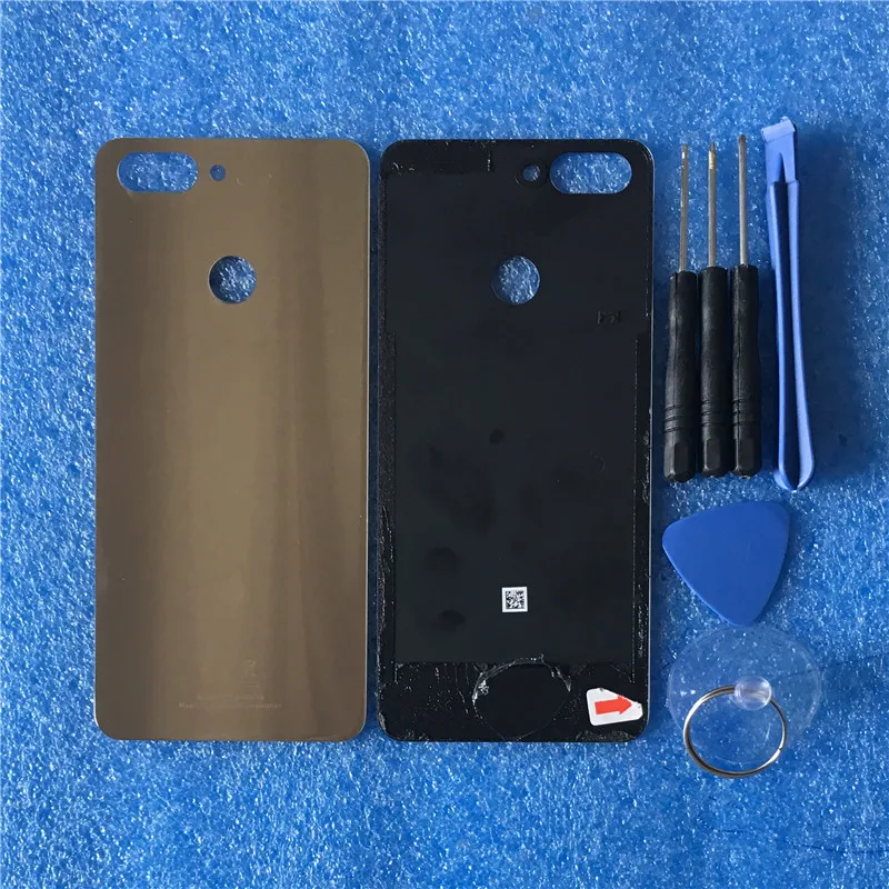 Для 5," zte Blade V9 Axisinternational стеклянный чехол для задней батареи корпус+ лоток для sim-карты для zte blade V9 v9 Золотой/черный+ инструмент