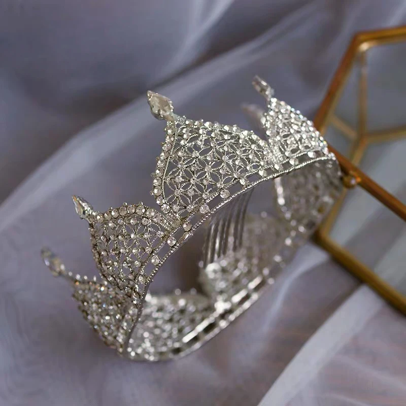 Золотой/Серебряный свадебный венец со стразами головная повязка Свадебная