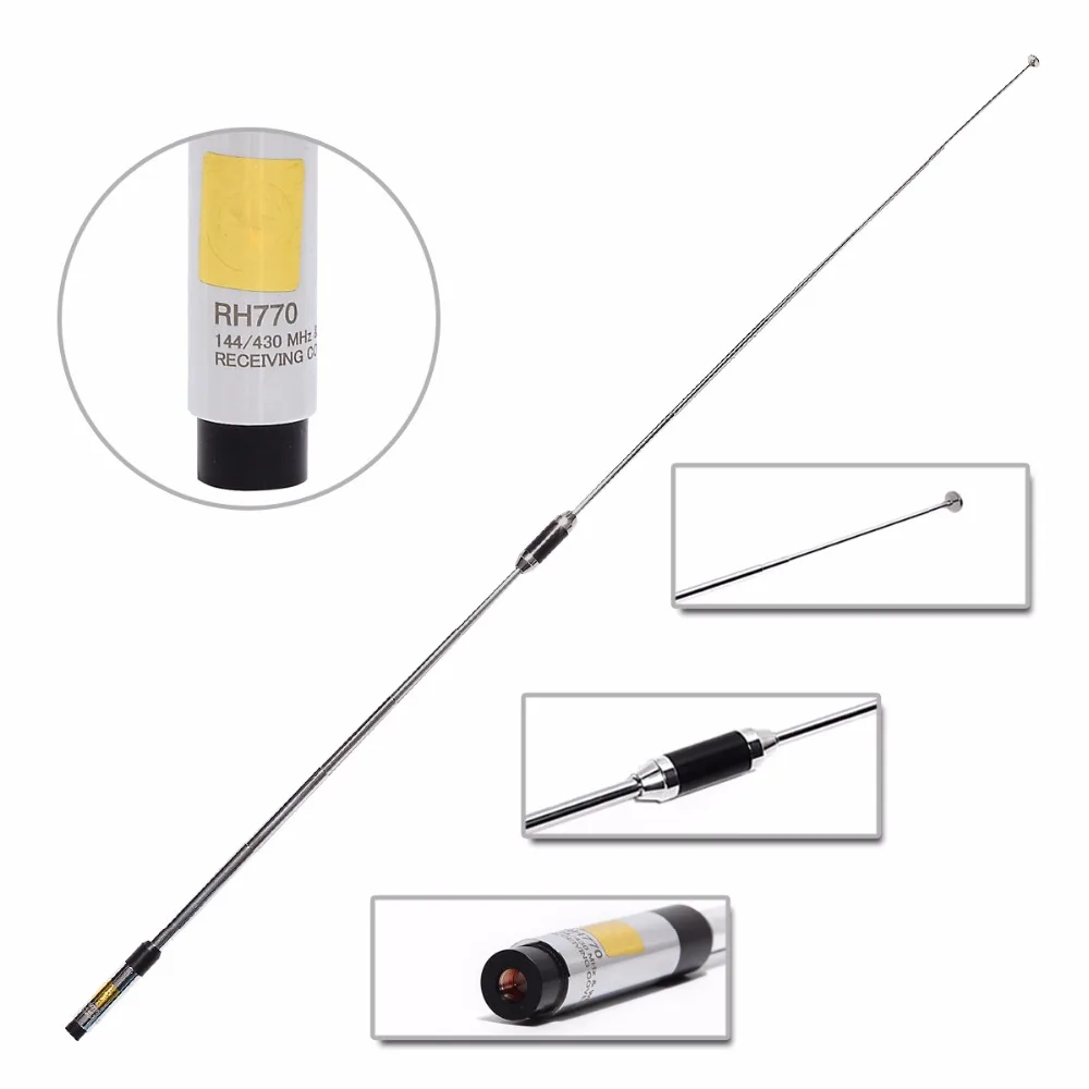 Телескопическая антенна Abbree RH770 SMA Male 144/430 МГц Двухдиапазонная для walkie talkie Wouxun Yaesu