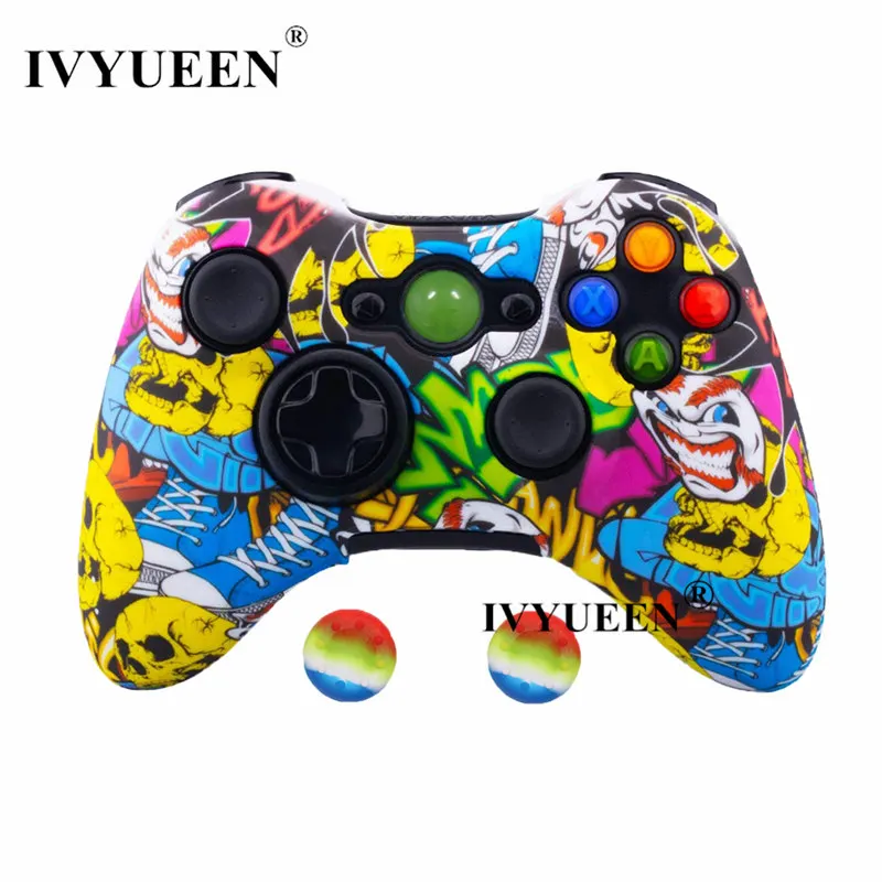 Graffiti D IVYUEEN для microsoft Xbox 360 проводной/беспроводной контроллер силиконовый резиновый защитный чехол с кожаными ручками аксессуары для игр - Цвет: Graffiti D