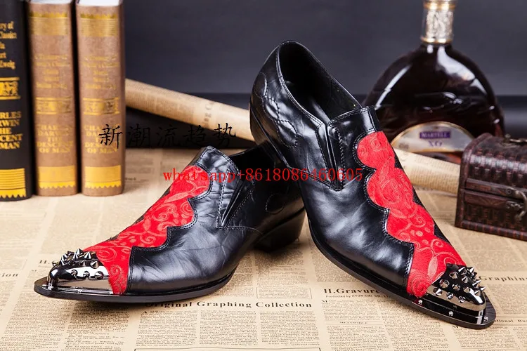 Новое поступление мужская обувь с вышивкой Choudory кожаные красные резные броги