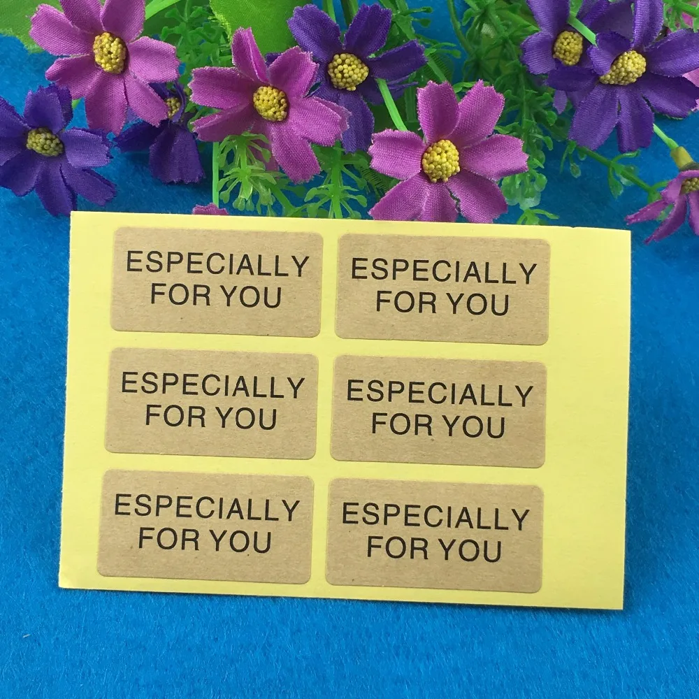 

4*2cm Kraft Paper ESPECIALLY FOR YOU Sticker Labels 5000PC/Lot Blank Rectangle Label Adhesive Sealing Stickers For Box/Bag/Cups