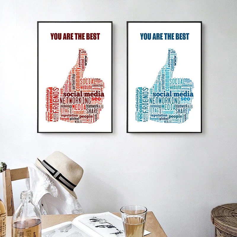 Креативная офисная картина Вдохновляющие буквы украшение для кабинета