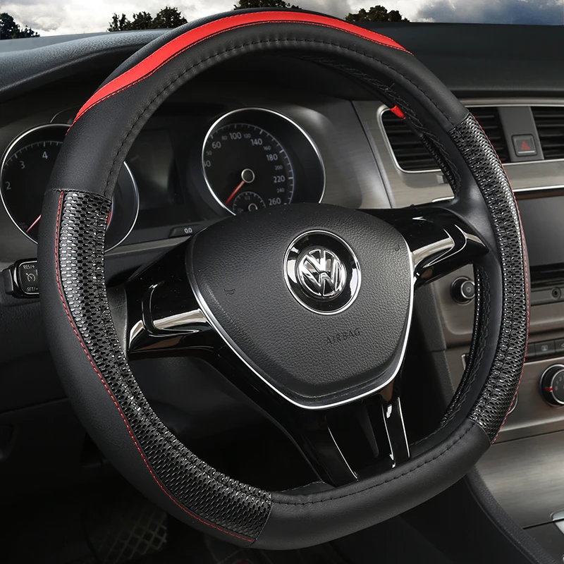 

D Shape Car Steering Wheel Cover PU Leather For Nissan Qashqai J11 Nissan X-trail T32 Golf 7 Tiguan 2019 2020 Kia Optima K5 2021