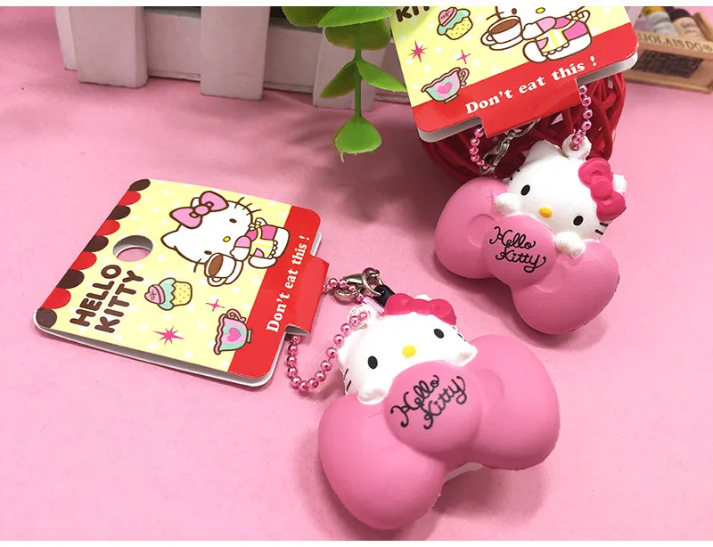 Милая Мини кукла hello kitty с розовым бантом милая Мобильная Подвеска для мобильного