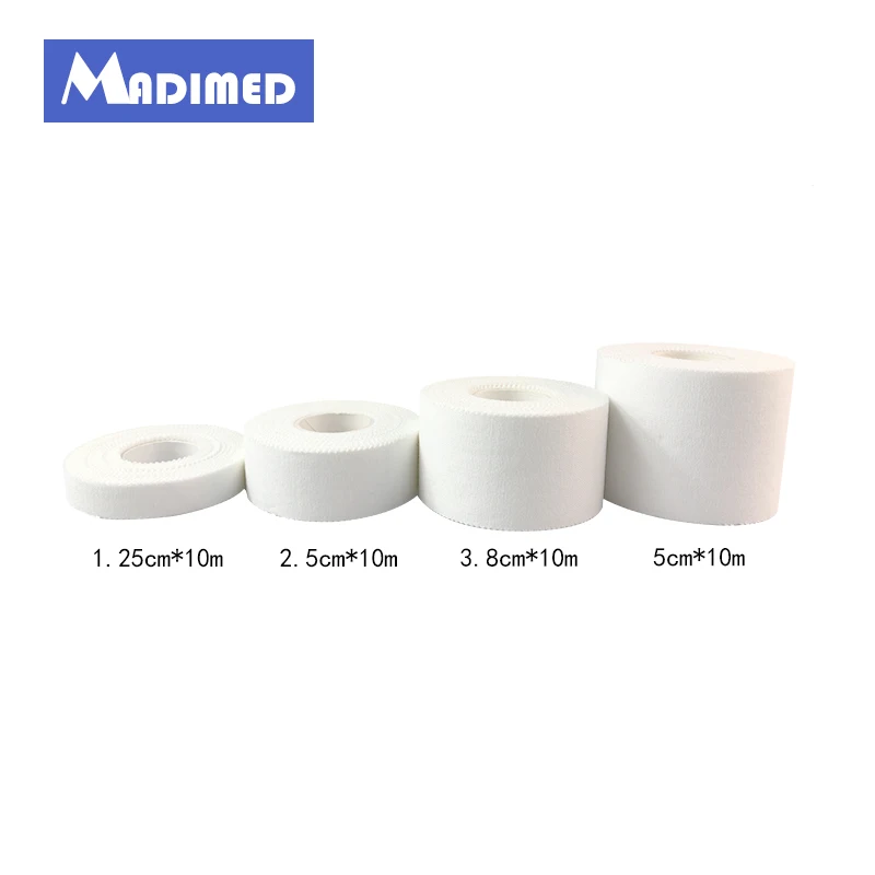 MADIMED 6 рулонов/партия хлопковая спортивная лента 2 5 см x 10 м 3 8 Водонепроницаемая