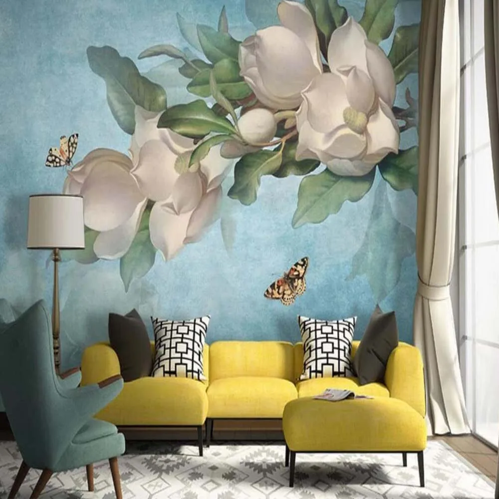 

Vintage Hand Painting ELK Animal Flower Murals Wallpaper Rolls for Living Room Bedroom Home Wall Decor Customize Landscape Mural