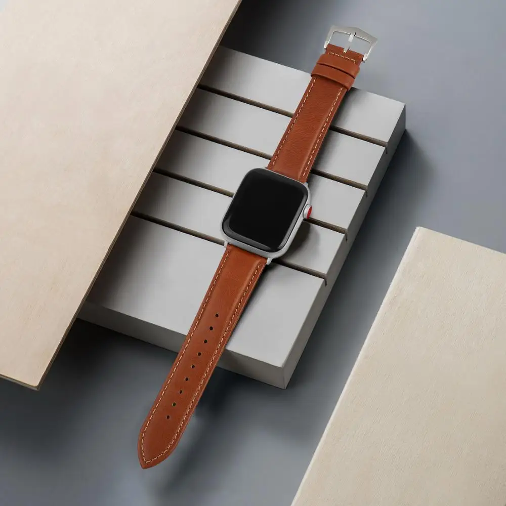 Кожаный ремешок для часов совместимый с Apple Watch Series 5/4/3/2/1 Sport Edition Nike + кожаный 38 40 42