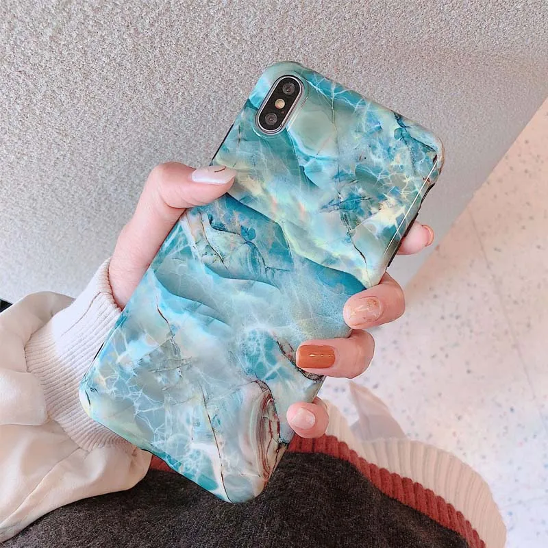 JIBAN Ins свежий зеленый Мрамор чехол для телефона Apple Iphone X XSMAX XR задняя крышка 6s 6 plus 7 8