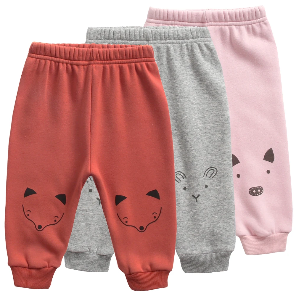 Детские штаны теплые для мальчиков детские с вельветом зимние животными