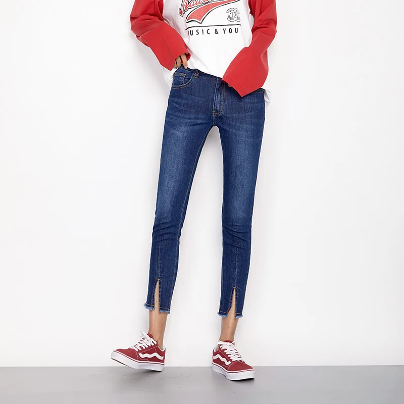 LEIJIJEANS Осенние повседневные стильные обтягивающие Женские джинсы-карандаш плюс