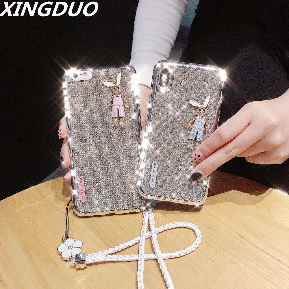 Чехол XINGDUO из мягкого ТПУ с блестками и бриллиантами для Huawei P20 P30PRO блестящий 3D