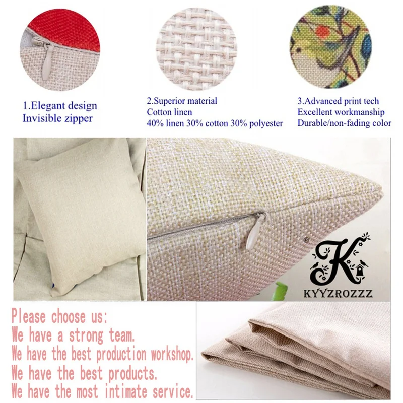

Printing Decoration of Animal Cushion Cover Flax Cotton Home Art Decoration Pillow Cover Automotive Seat Back Pillow 45x45cm