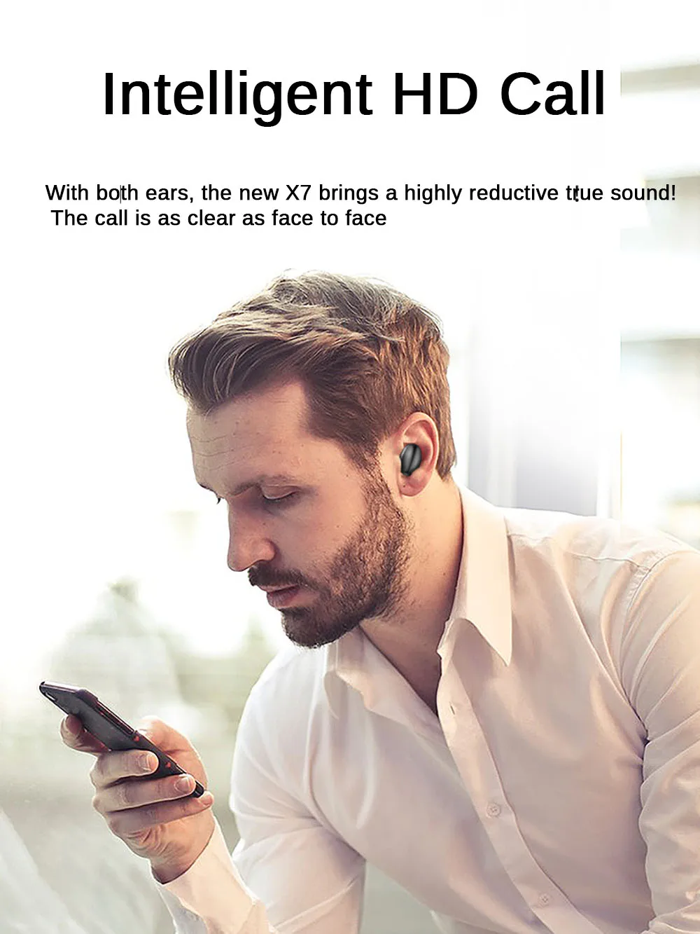 X7 2200 мАч TWS отпечатков пальцев сенсорный Bluetooth наушники, HD стерео беспроводные наушники, шум отмена Игровые наушники расстояние ≥30 м