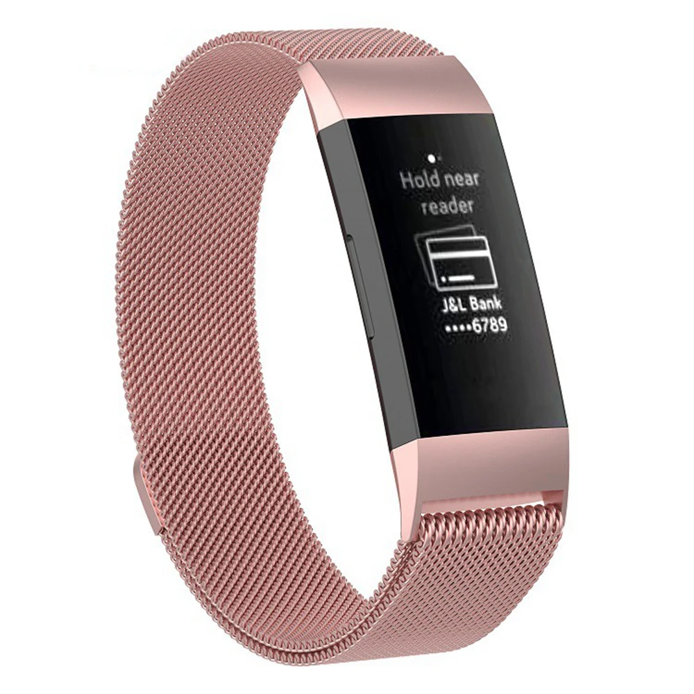 Yuedaer магнитный с миланским плетением петля ремешок для Fitbit Charge 2 металлические браслеты из нержавеющей стали для Fitbit Charge 3 браслета