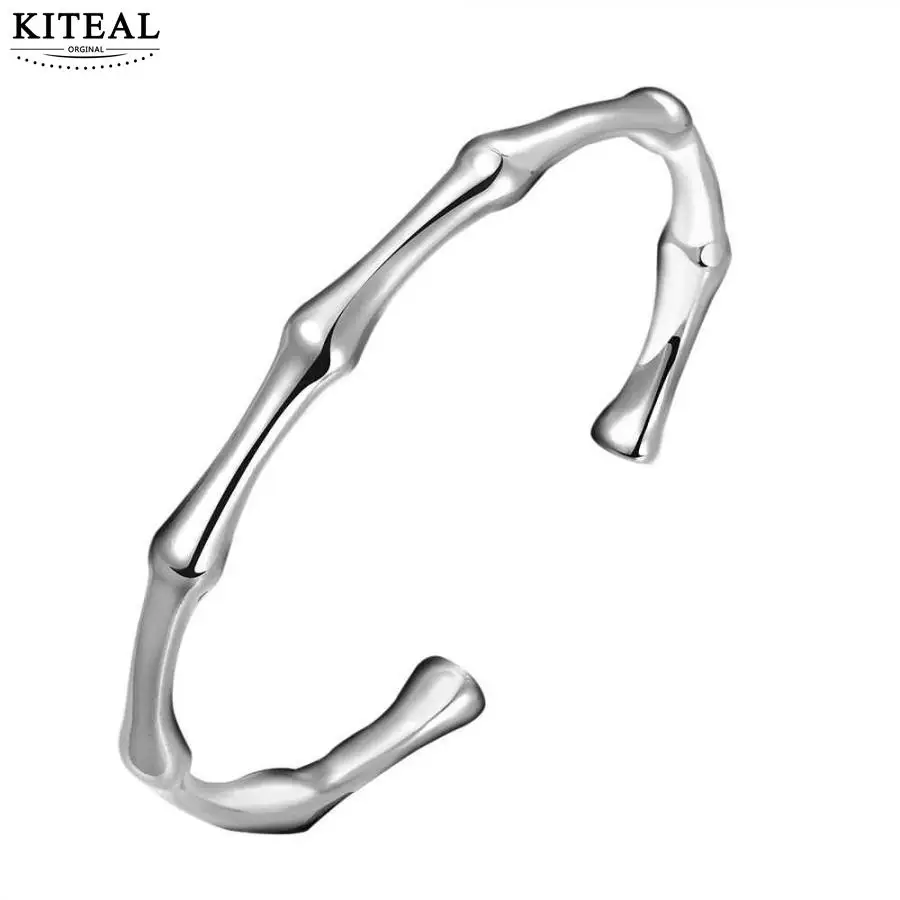 KITEAL NEW! Серебряный браслет и для мужчин бамбук простой стиль pulseras подарок девушке