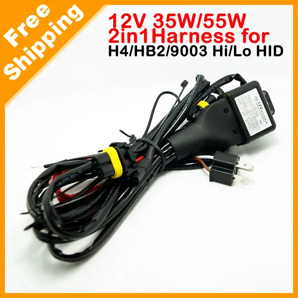 FEELDO 1 шт. 12 в 35 Вт/55 Вт 2в1 H4/HB2/9003 Hi/Lo Bi xenon релейный жгут для HID #4305|Проволока| |