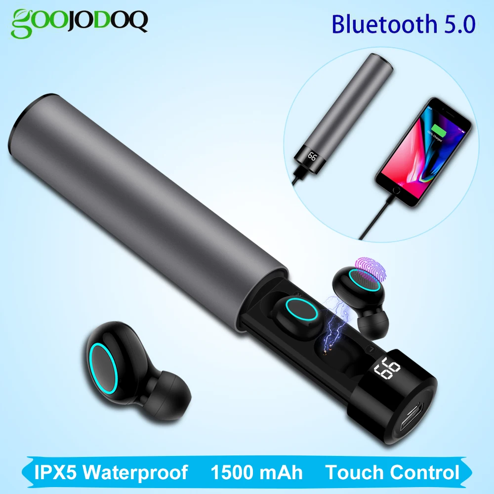 TWS Беспроводные Bluetooth 5 0 наушники с сенсорным управлением IPX5 водонепроницаемые
