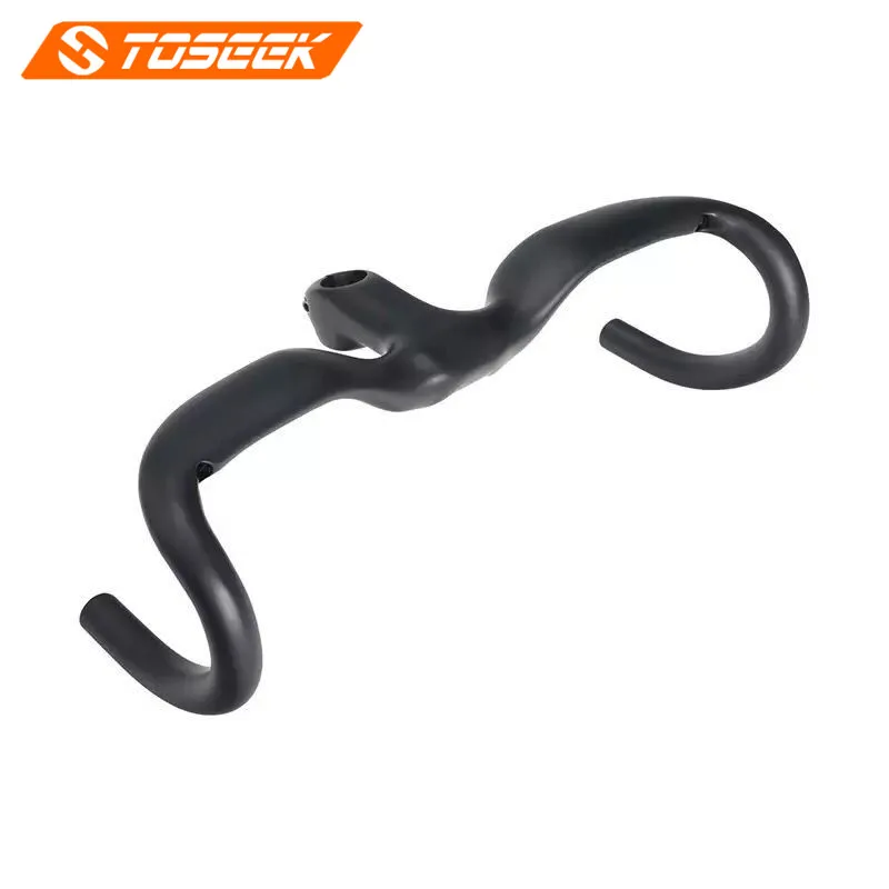 TOSEEK Интегрированный Дорожный велосипед руль со штоком углерода Рули для