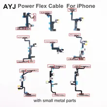 AYJ 1 шт. силовой гибкий кабель с металлом для iPhone 5 5S 6 6s 7 8 Plus X XR XS Max Кнопка регулировки громкости источник энергии переключатель кнопка включения выключения