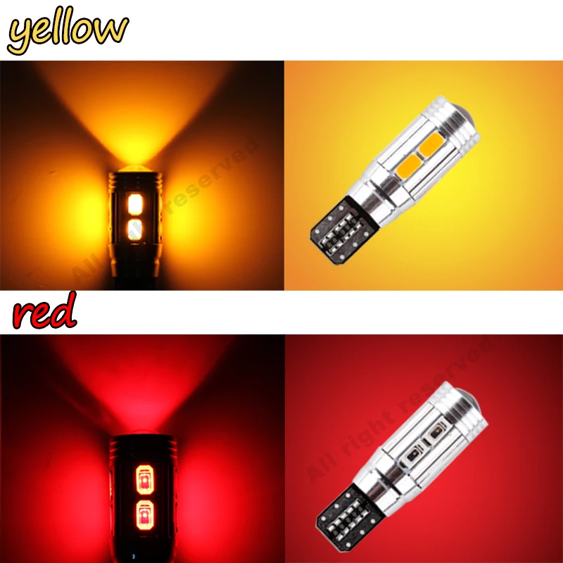 10 шт. T10 W5W светодиодный лампы 10SMD CANBUS OBC Error Free светильник 501 приборной панели
