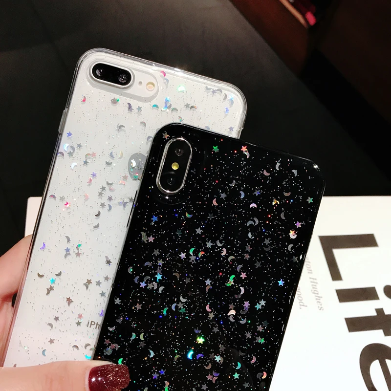 Роскошный блестящий чехол для телефона iPhone 6 6s 7 8 Plus глянцевый из ТПУ XR XS Max X