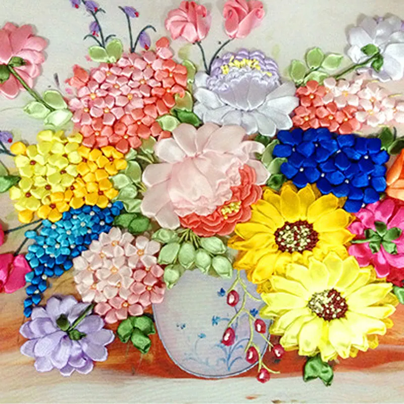 55X45cm Весна Цвет DIY 3d вышивания крестиком работа иголкой незаконченная вышивка