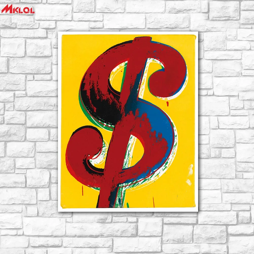 Настенная живопись доллар Марк американская для гостиной украшение дома