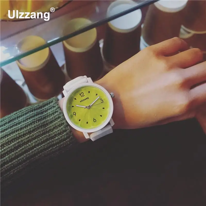 Мягкие резиновые кварцевые наручные часы 2018 с милыми фруктовыми рыбками и