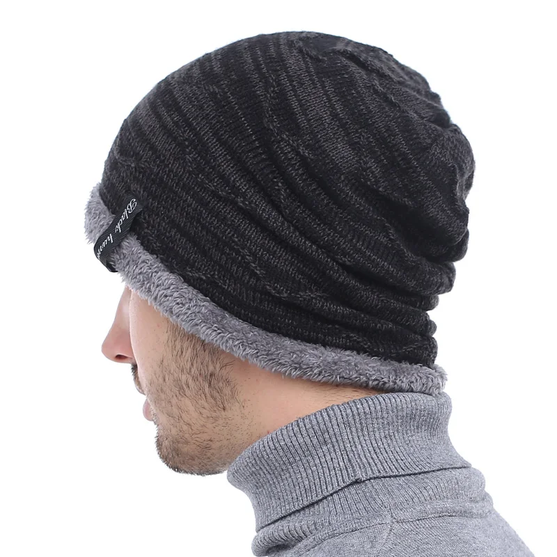 Вязанные шапочки Skullies Beanies мужские зимние головные уборы для мужчин и женщин модные шапки s Теплые Мешковатые мягкие брендовые кепки простая вязаная шапочка мужская шапка s
