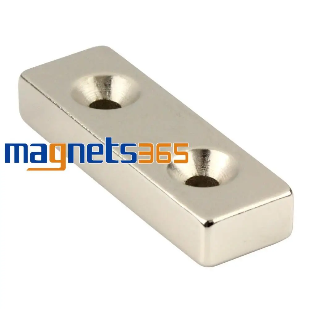 OMO Magnetics One N50 Сильный Блок Магнит 60 мм x 20 10 два отверстия 5 RareEarth неодимовый|block