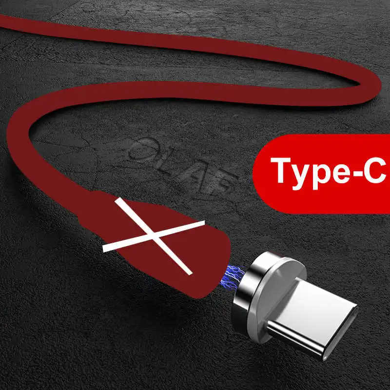 Only Type C Plug Магнитный кабель usb type-C для samsung Xiaomi Redmi Note 7 K20 Oneplus 6 t, быстрая зарядка USB C, кабель usbc для мобильного телефона - Цвет: Only Type C Plug