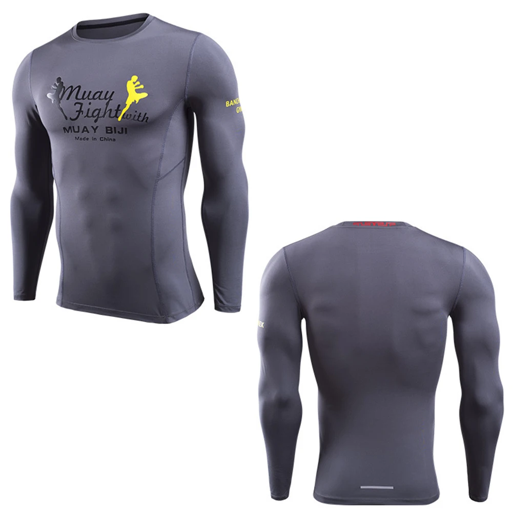 2017 новая мужская быстросохнущая компрессионная рубашка с длинным рукавом