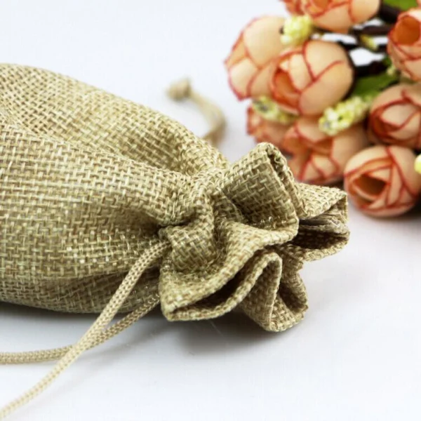 100 шт./лот джутовые мешочки для рождественской вечеринки винтажные Свадебные с