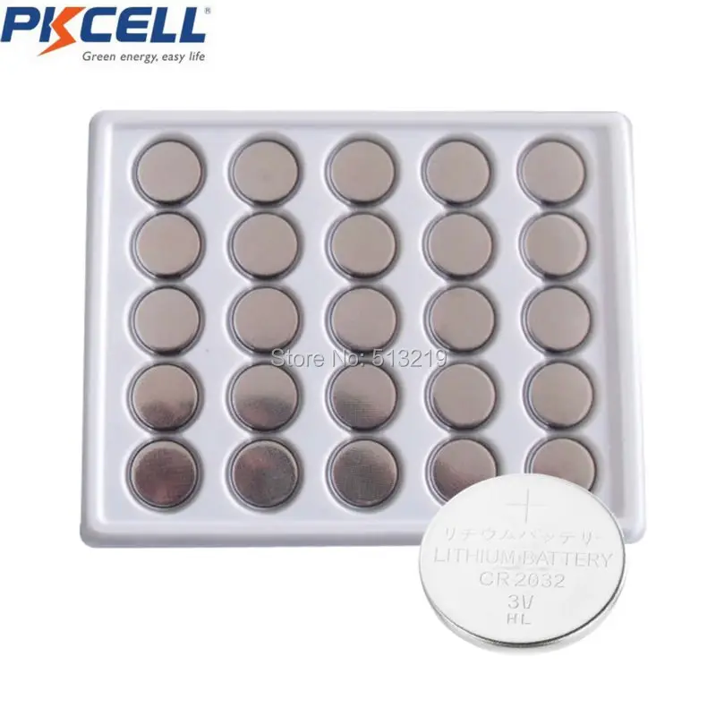 100 много PKCELL cr2032 3 В литиевая батарея кнопку батарейки CR2032 DL2032 ECR2032 5004LC шт. Кнопка