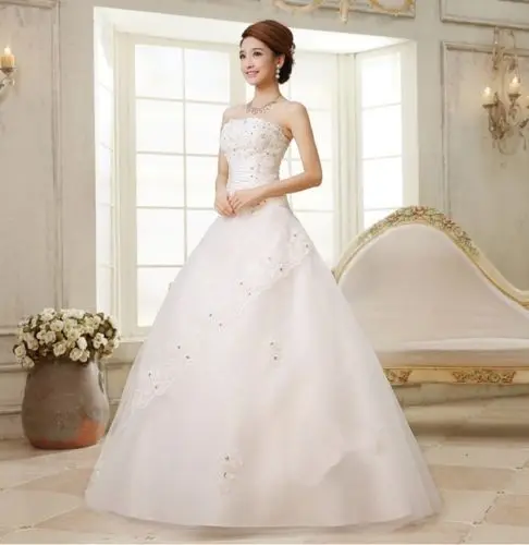 Bride Elegant Strapless Bandage Slim Lace Wedding Dress Custom Size|custom closings|custom baby dresscustom specialities |