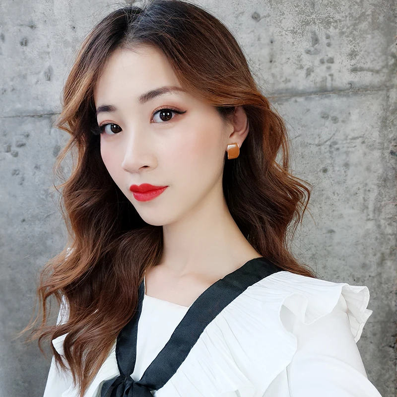 Серьги-гвоздики серьги с Красной глазурью в виде холодного ветра женские