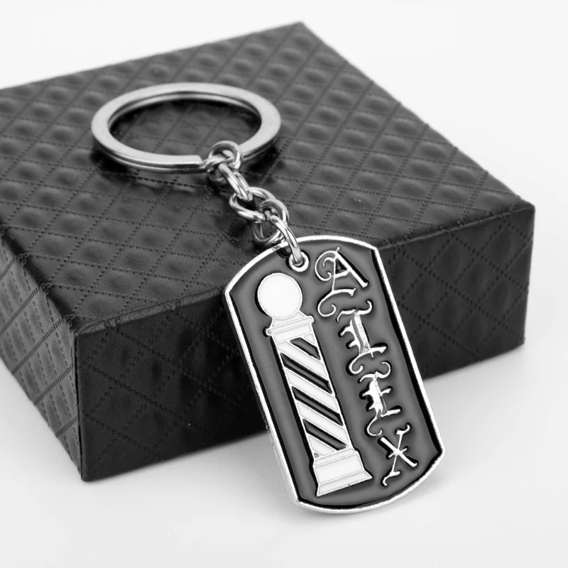 MQCHUN Braber брелок Парикмахерская Полюс 3D Dog Tag кулон для ключей кольцо держатель