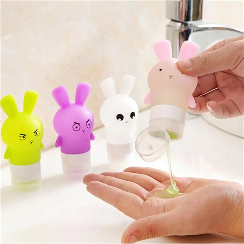 Милая мультяшная силиконовая бутылка для хранения портативный дорожный